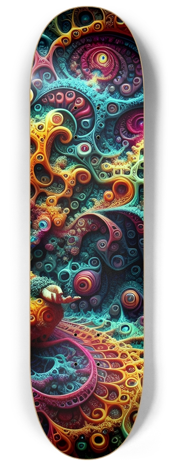 Psychedelic Fractal Zen Meditation 0014 8K #3 8-1/4 Skateboard Deck