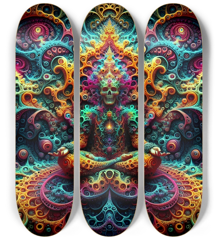 Psychedelic Fractal Zen Meditation 0014 8K 3 Deck Wall Series