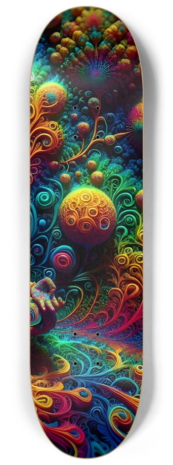 Psychedelic Fractal Zen Meditation 0011 8K #3 8-1/4 Skateboard Deck
