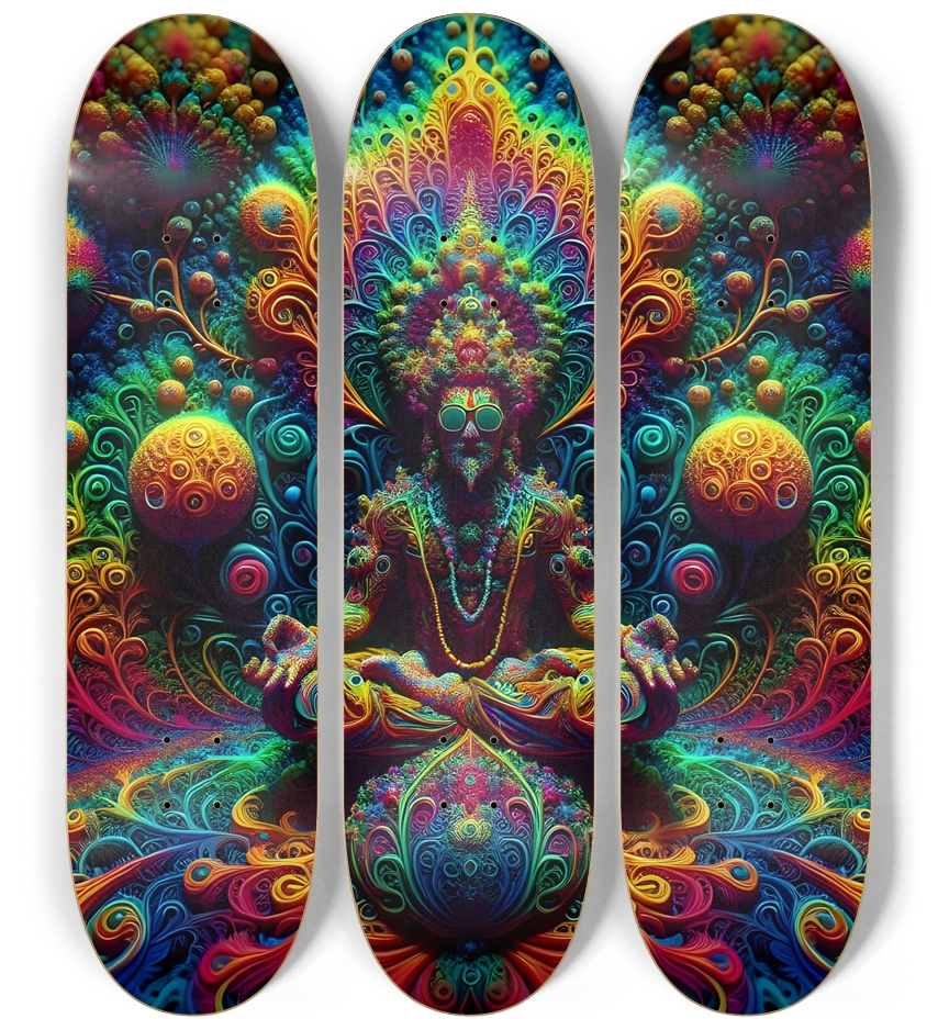 Psychedelic Fractal Zen Meditation 0011 8K 3 Deck Wall Series