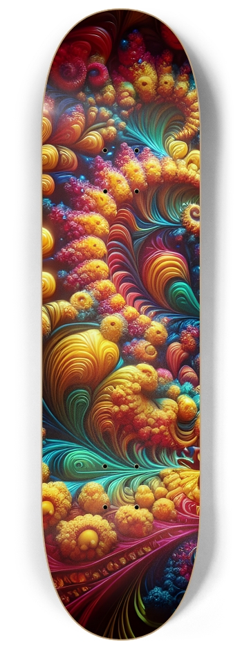 Psychedelic Fractal Zen Meditation 0015 8K #1 8-1/4 Skateboard Deck