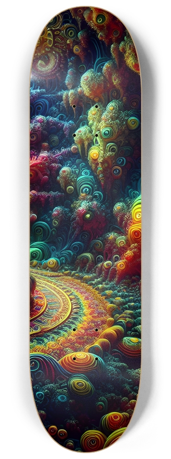 Psychedelic Fractal Zen Meditation 0016 8K #3 8-1/4 Skateboard Deck