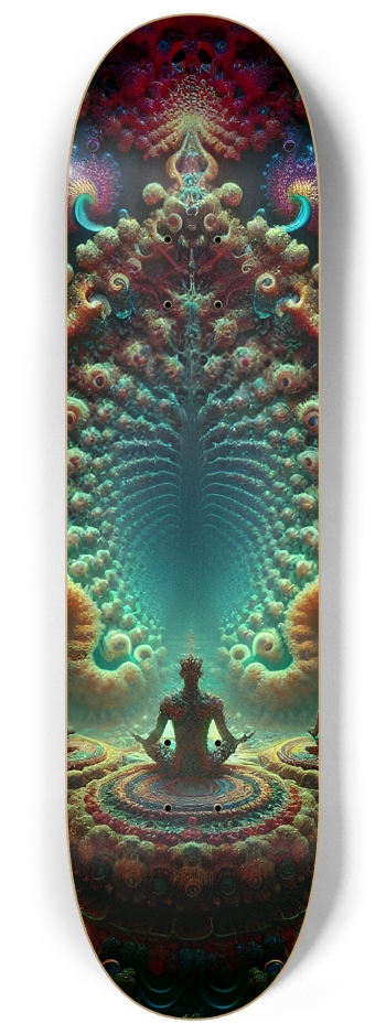 Psychedelic Fractal Zen Meditation 0012 8K #2 8-1/4 Skateboard Deck