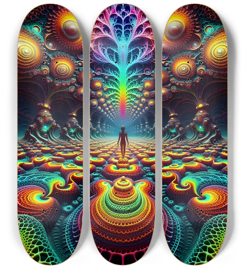 Psychedelic Fractal Zen Meditation 0008 8K 3 Deck Wall Series