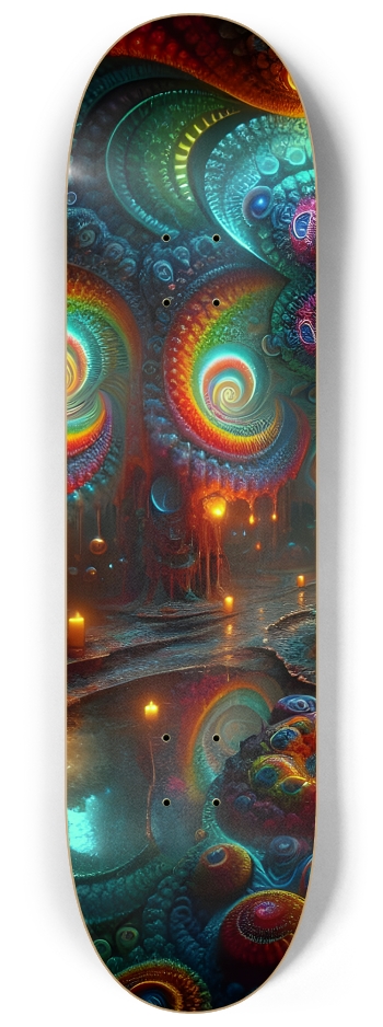 Psychedelic Fractal Zen Meditation 0009 8K #1 8-1/4 Skateboard Deck