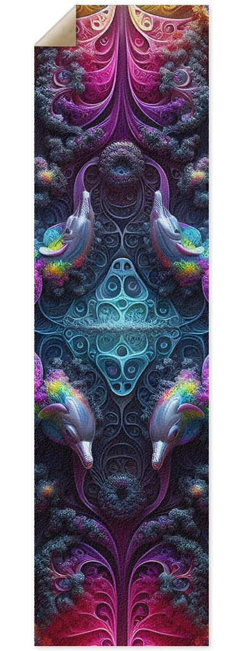 Griptape Seamless Fractal Dolphin Tile 0008 8K 9 x 33 Inch Griptape