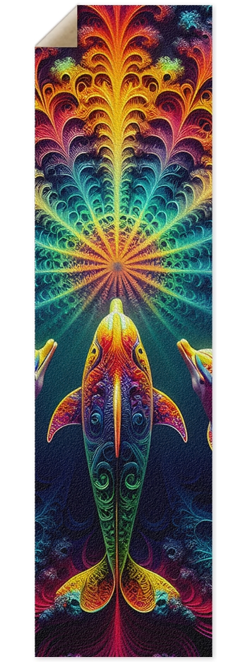 Griptape Seamless Fractal Dolphin Tile 0004 8K 9 x 33 Inch Griptape