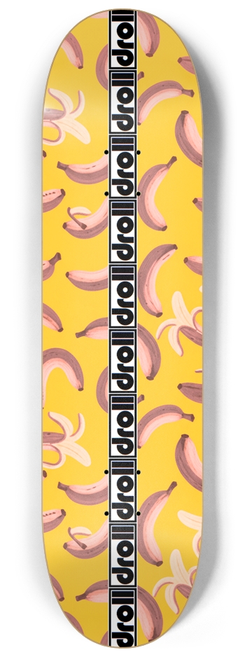 red bananas on yellow/droll strip 8-1/4 Skateboard Deck