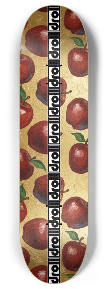 red apples on gold foil/droll strip