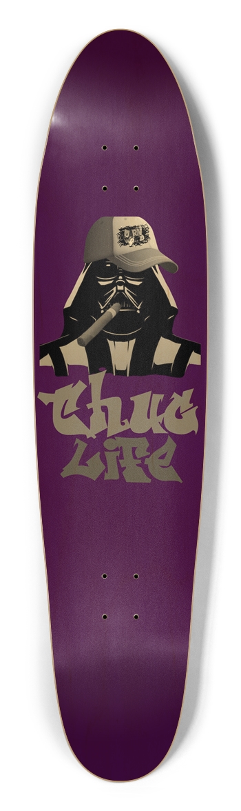 THUG LIFE deep purple 9.125” Longboard Longboard Shape