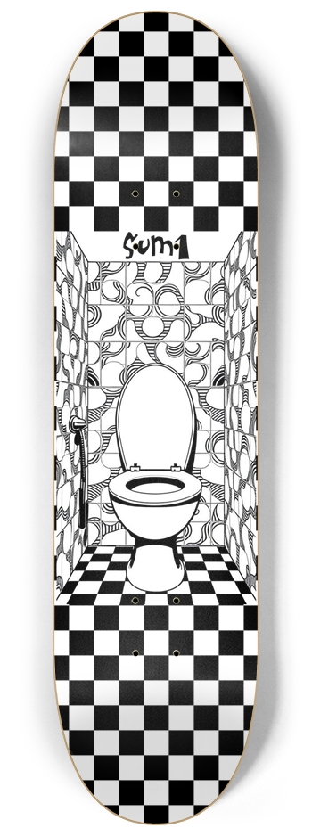 sum1sk8boards checkered toilet 8 1/4 board  8-1/4 Skateboard Deck