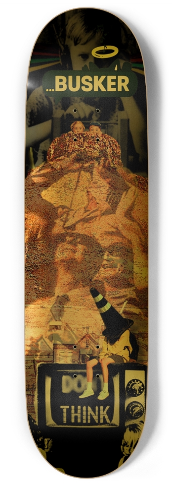 Think...BUSKER 9" Skateboard (Gold Foil) 9 Inch Skateboard