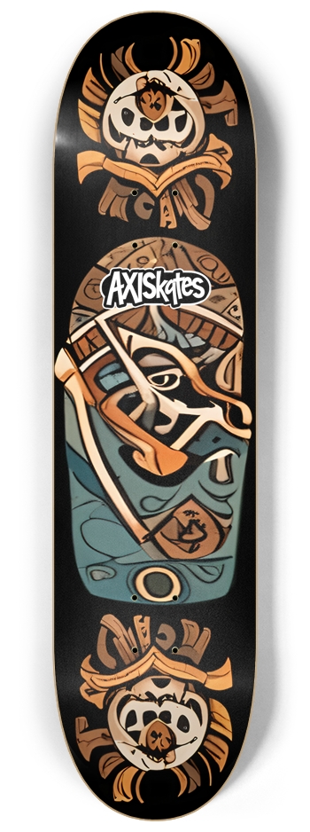 Tribal Totems 4 - Custom Popsicle Tribal Skulls and Skate Artifacts 8-1/4 Skateboard Deck