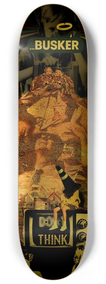 Custom Skateboard Think...BUSKER 8.25" Skateboard (Gold Foil)