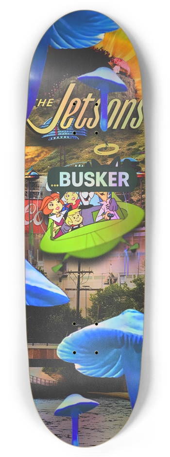 The Jetsons in Golden...BUSKER Football | Retro Skateboard | (Holographic) Football Shape