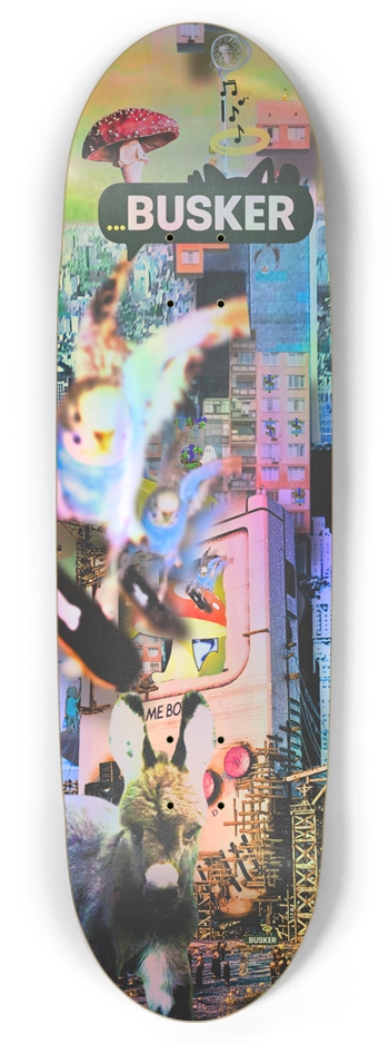 M...BUSKER | Football | Retro Skateboard (Holographic) Football Shape
