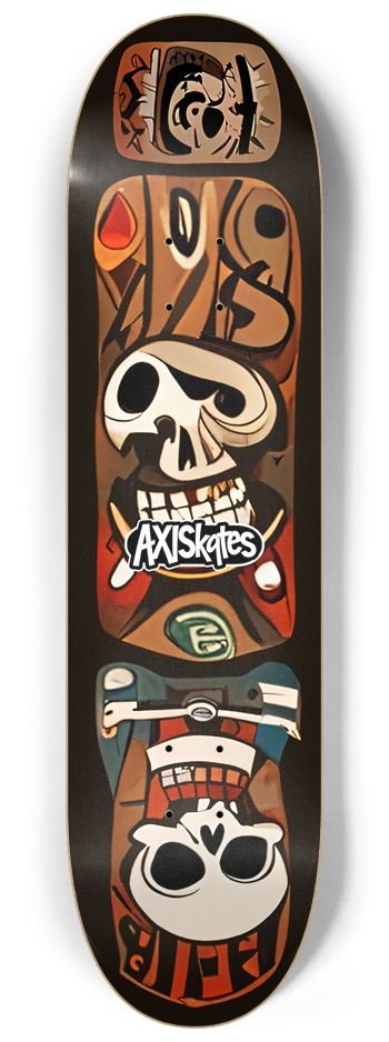 Tribal Totems 3 - Custom Popsicle Tribal Skulls and Skate Artifacts 8-1/4 Skateboard Deck