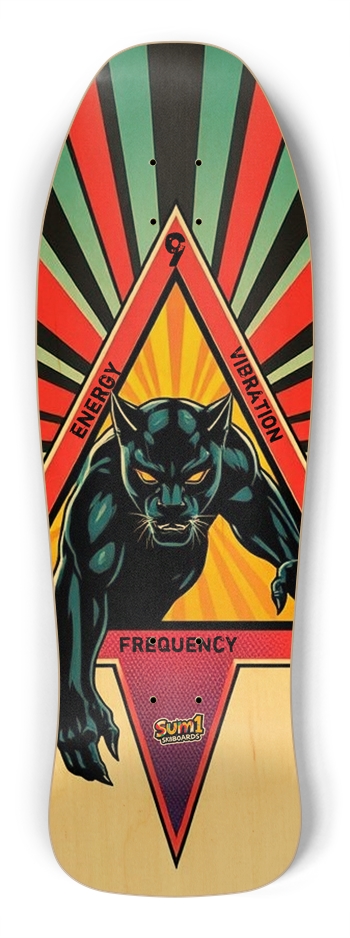sum1sk8boards tri panther old school skateboard Shredder Shape