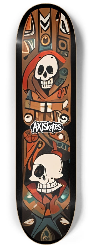 Tribal Totems 6 - Custom Popsicle Tribal Skulls and Skate Artifacts 8-1/4 Skateboard Deck