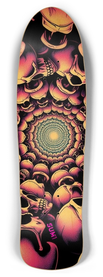 sum1sk8boards pink spiral skeleton rocket shape board Retro Rocket