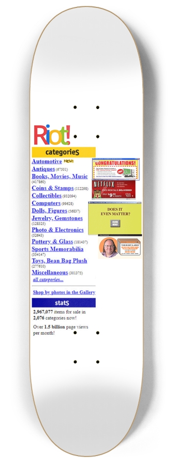 “Buy & Sell” - Riot! 8-1/4 Skateboard Deck