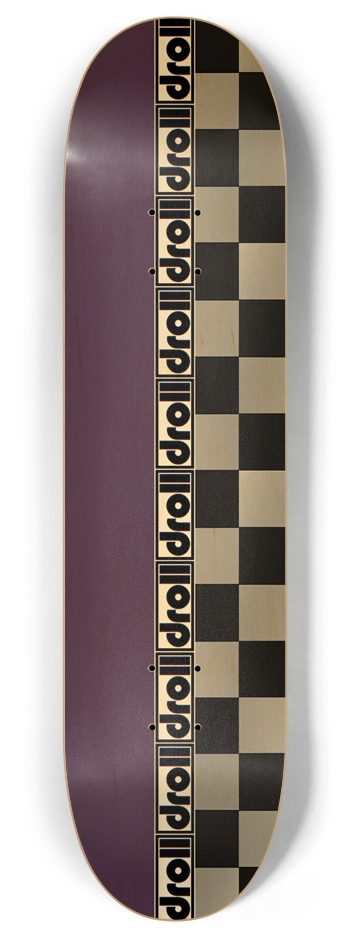 deep purple woodgrain/checkers droll strip 8 Inch Skateboard Deck