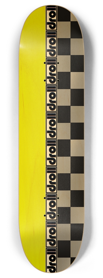 yellow woodgrain/checkers droll strip