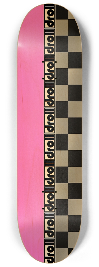pink woodgrain/checkers droll strip