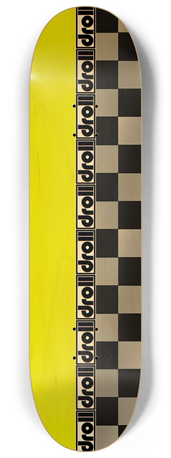 yellow woodgrain/checkers droll strip