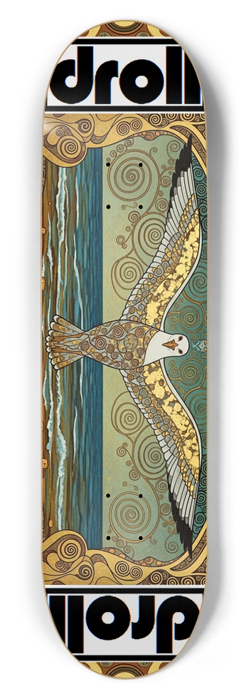 klimt seagull 8-1/2 Skateboard Deck