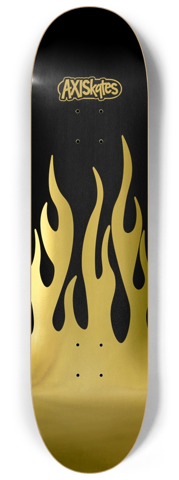 Metallic Flames in Gold - Custom Popsicle Shinny Golden Flames on Black