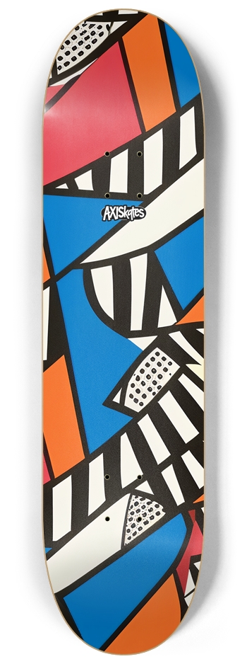 80s Patchwork - Custom Popsicle 80s Color 80s Contrast 80s Shapes 8-1/4 Skateboard Deck