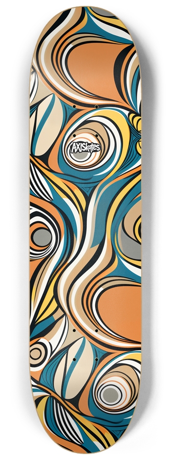 Abstract Swirls 1 - Custom Popsicle Abstract Swirly Muted Colors Retro 8-1/4 Skateboard Deck