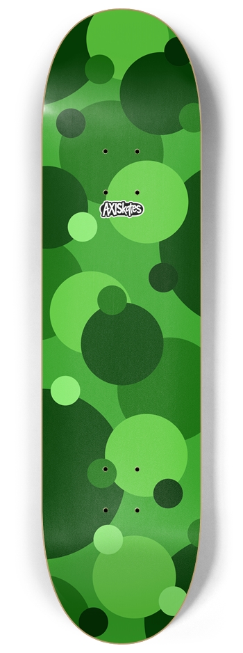 Color Dots Green - Custom Popsicle Abstract Simple Art Bright Color Greens 8-1/4 Skateboard Deck