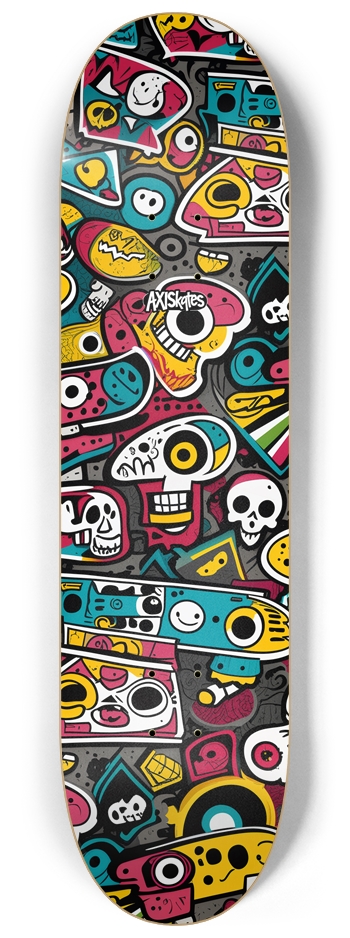 Comic Skates 2 - Custom Popsicle Abstract Cartoon Art Graffiti Style Vivid Color 8-1/4 Skateboard Deck