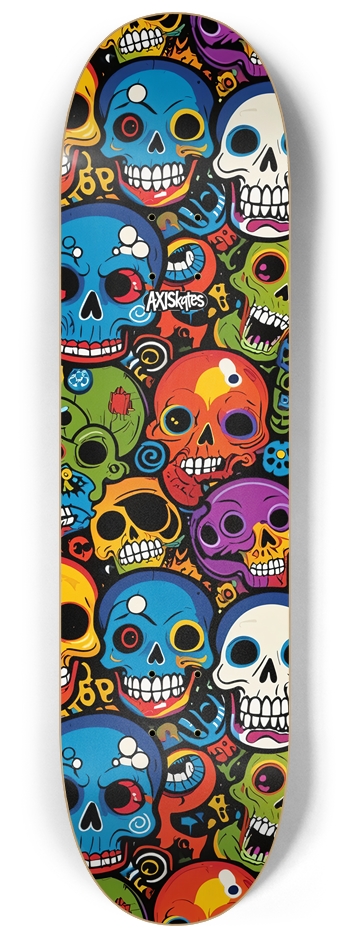 Comic Skulls 1 - Custom Popsicle Abstract Comic Style Wacky Skulls in Color