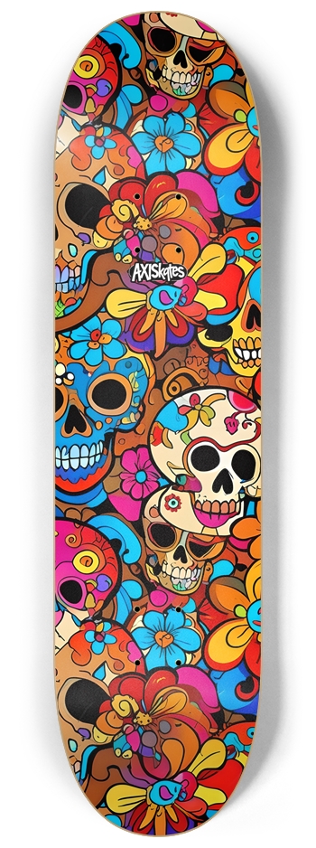 Groovy Skulls 2 - Custom Popsicle Retro Psychedelic Skulls Flowers