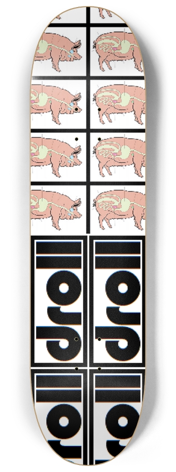 pigs double droll logo 8-1/4 Skateboard Deck