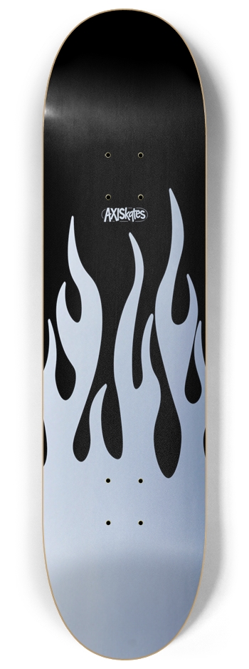 Metallic Flames in Silver - Custom Popsicle Shinny Silver Flames on Black