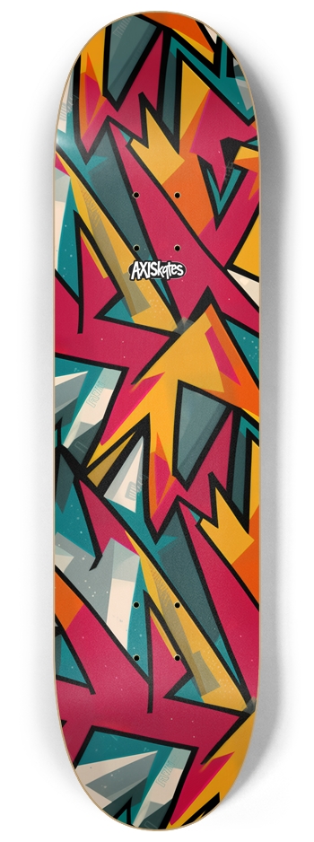 Electro-Color - Custom Popsicle Abstract Sharp Electric Colorful 8-1/4 Skateboard Deck