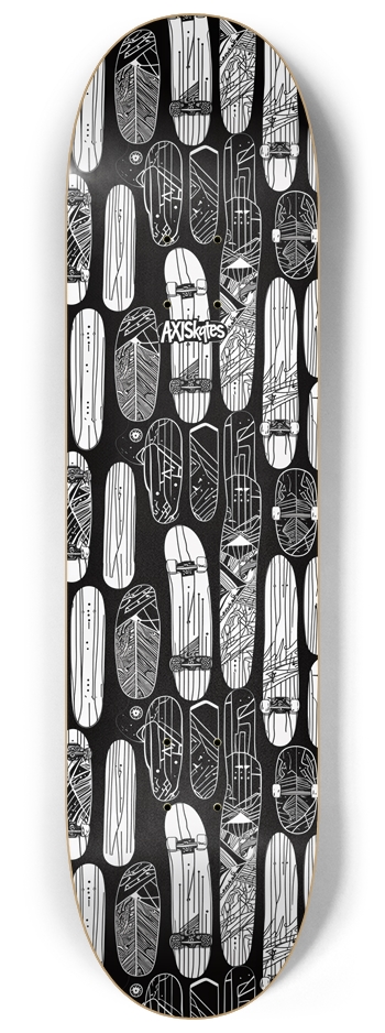 Sketched Skates - Custom Popsicle Abstract Sketched Line Art 8-1/4 Skateboard Deck