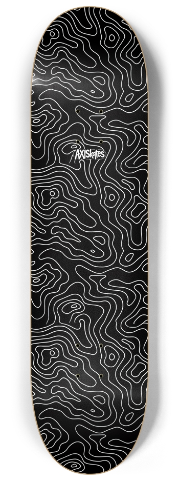 TOPO Design White - Custom Popsicle Abstract Modern Contemporary Line Art White on Black