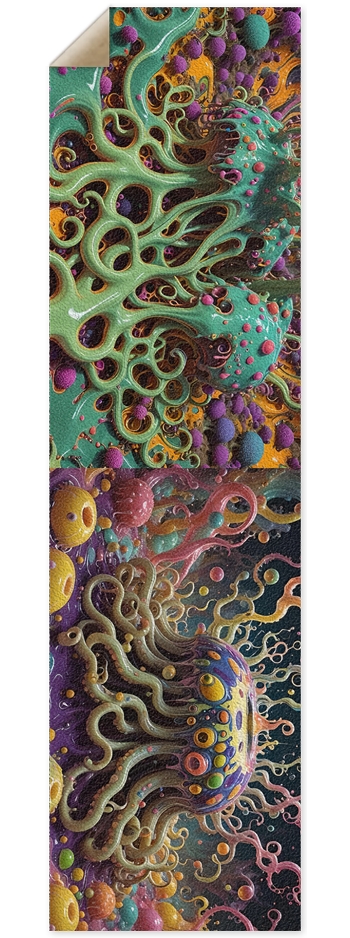 Griptape 4 Psychedelic Surrealism Tentacled Spotted Pudding Blobs 0001 8K-B 9 x 33 Inch Griptape
