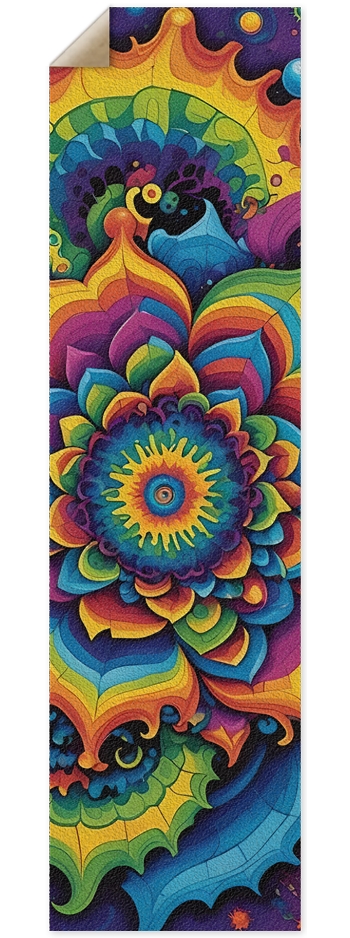 Griptape Abstract Flower Pattern 0008 8K 9 x 33 Inch Griptape