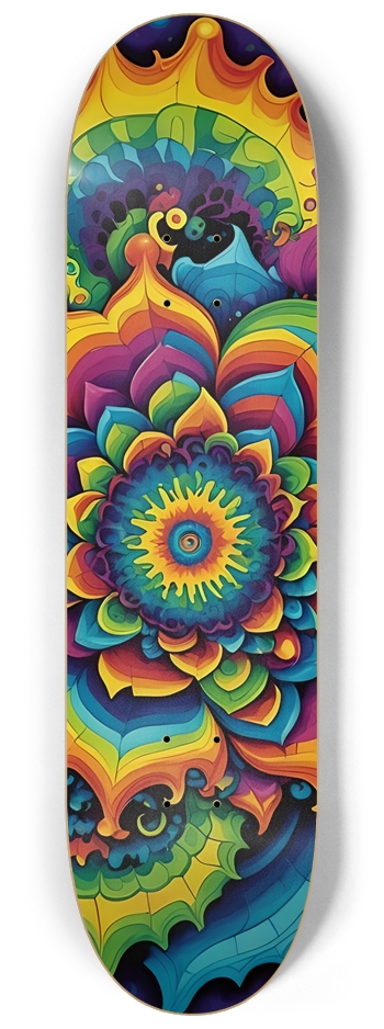 Abstract Flower Pattern 0008 8K 8-1/4 Skateboard Deck