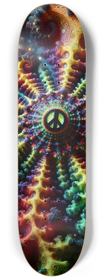 Psychedelic Fractal Peace 0001 8K 8-1/4 Skateboard Deck
