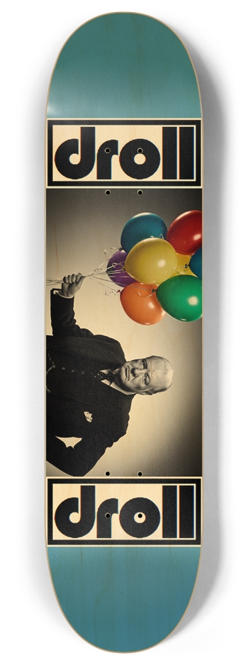 wc and balloons turquoise woodgrain 8 Inch Skateboard Deck