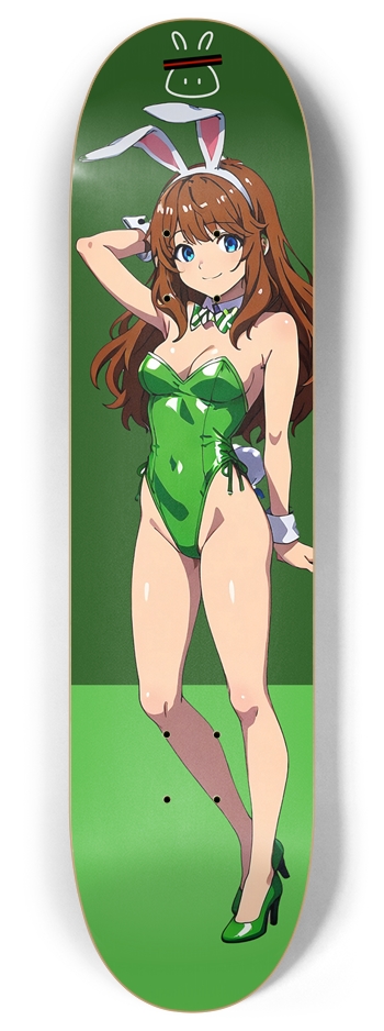 Emerald Bunny Waifu 8 Inch Skateboard Deck
