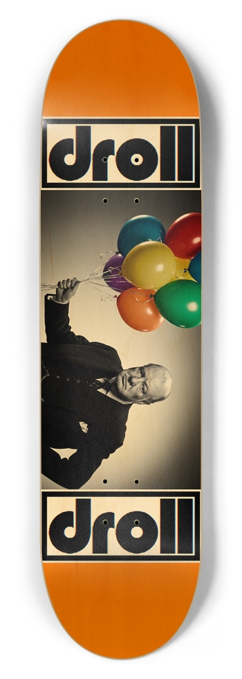 wc and balloons orange woodgrain 8-1/2 Skateboard Deck