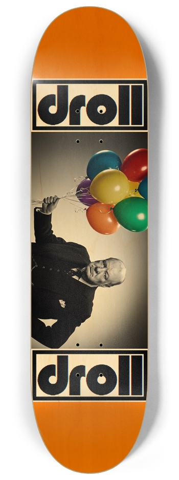 wc and balloons orange woodgrain